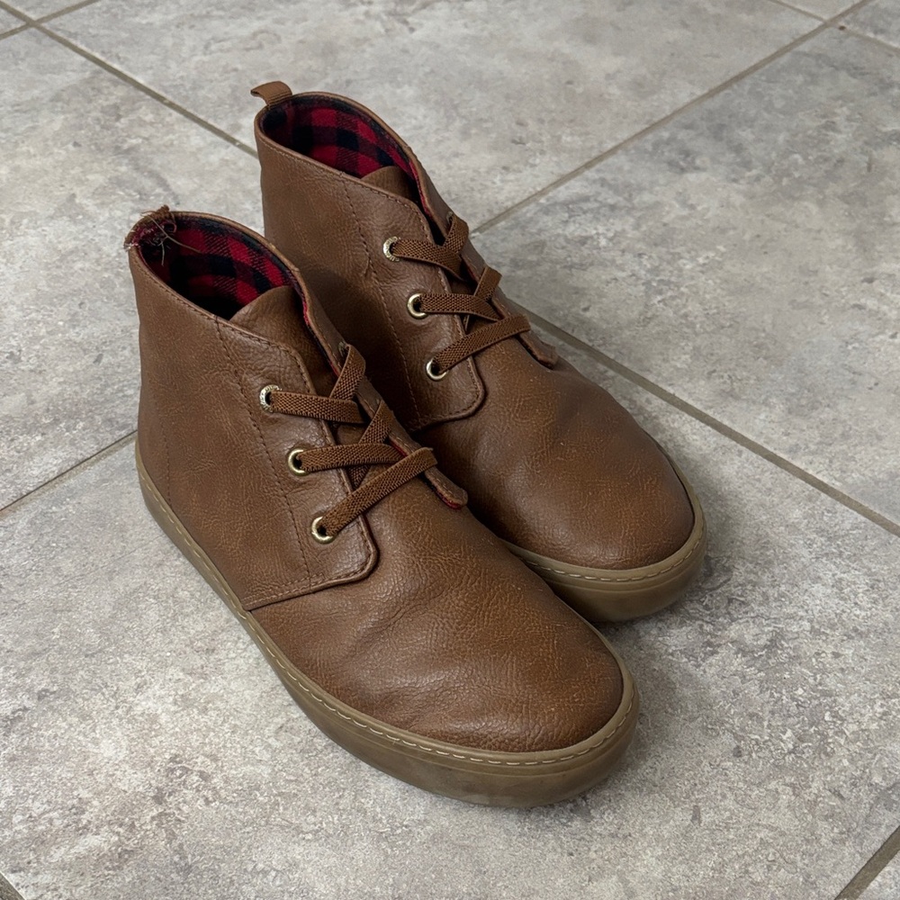 Boys Brown Leather Ankle Boots
